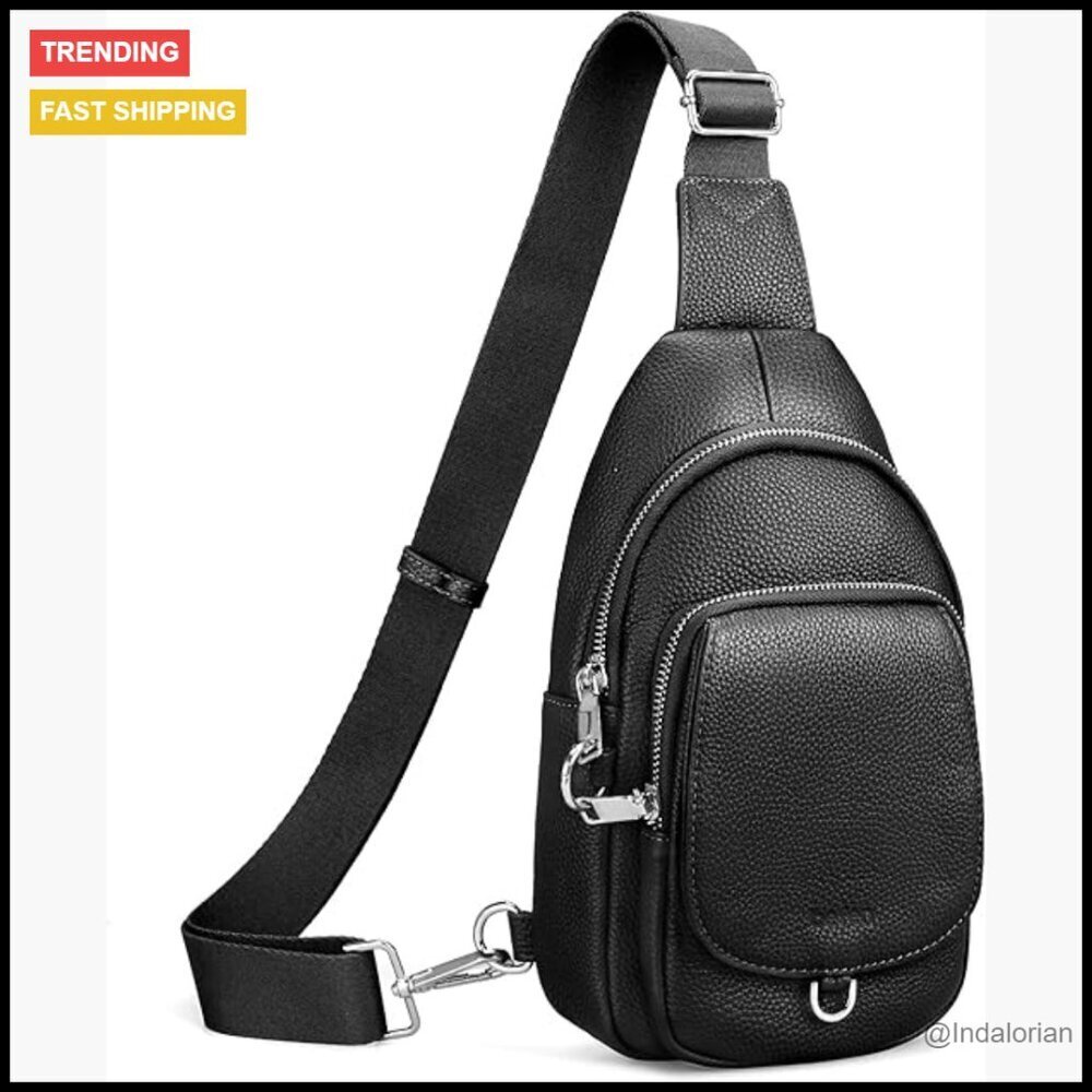 Genuine Leather Anti-Theft Sling Bag RFID Blocking Crossbody Travel Fanny Pack
